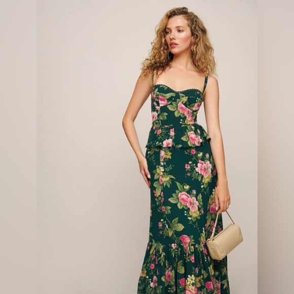 NWT Reformation Felda Dress Belvedere Green Floral sz4 - Picture 2 of 13